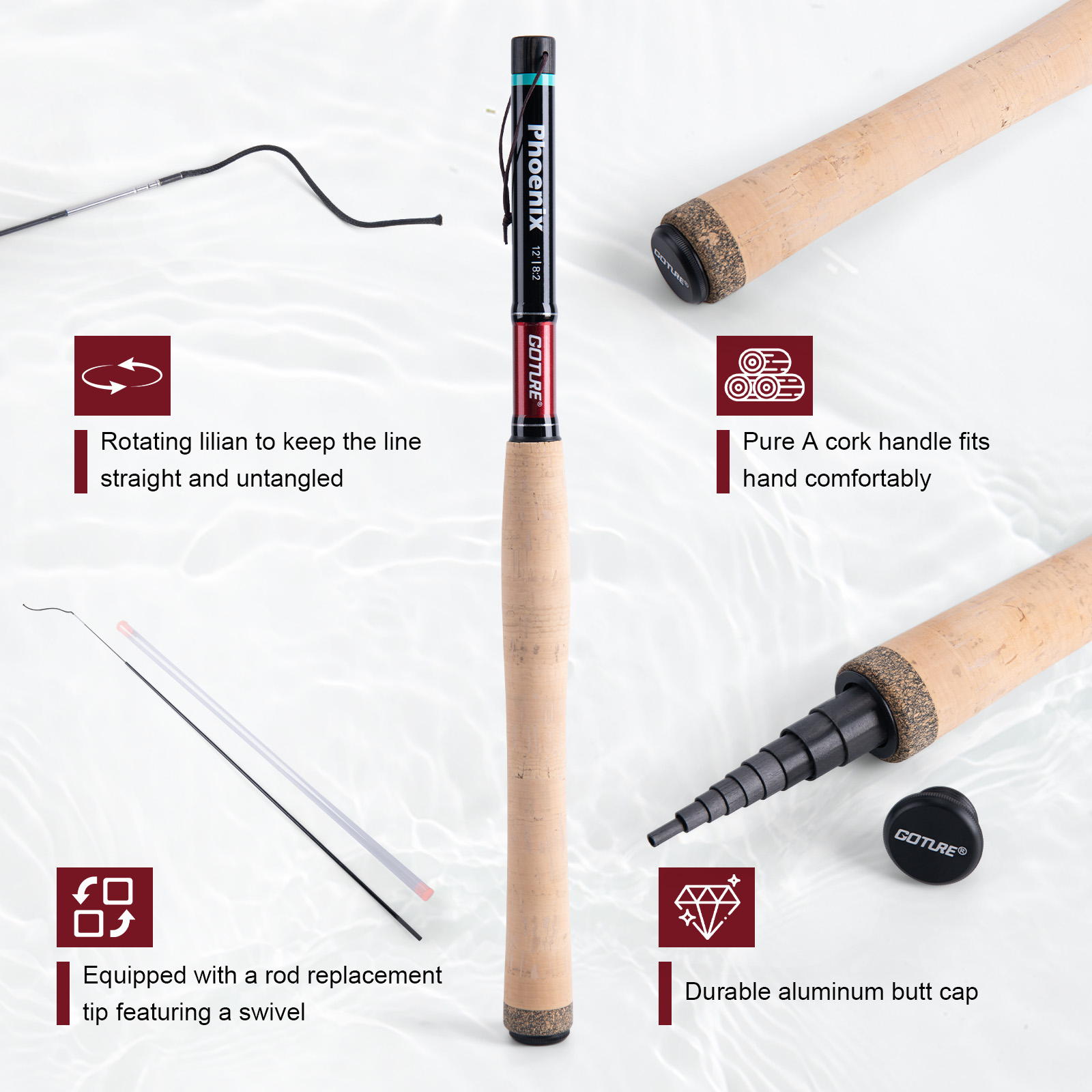 طقم صيد تينكارا من جوتور بطول  - مراجعة Fishing Rod Tip Replacement وسعره