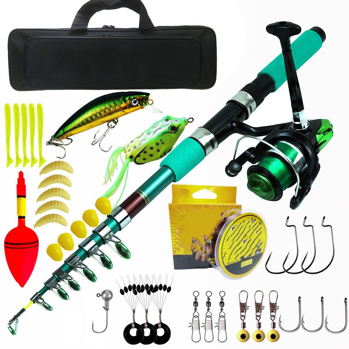 طقم صيد سمك الشبوط المتكامل: ص - مراجعة Fishing Rod Spinning وسعره